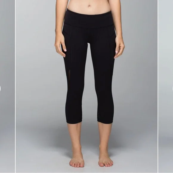 Lululemon Wunder Under Crop Laser Cut Tech Mesh 4 - Picture 2 of 16